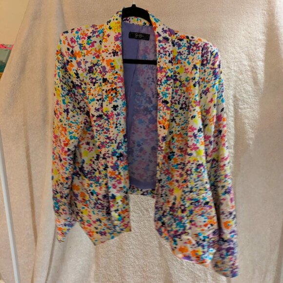 Jessica Simpson Floral blazer with purple lining - size 1X - Picture 1 of 4